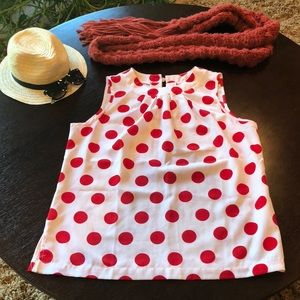 Brownstone Studio Red & White Polka Dot Tank Sz M